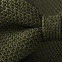 Noeud Papillon Tricot vert kaki — détail matière macro