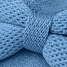 Noeud Papillon Tricot bleu clair — détail matière macro