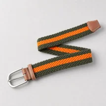 Ceinture Tressée orange vert — packshot — Costume Privé Paris