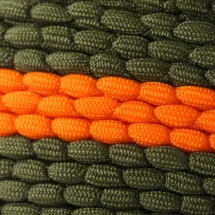 Ceinture Tressée orange vert — détail matière macro