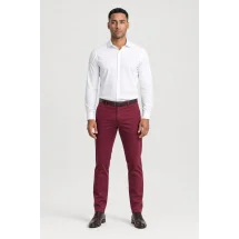 Pantalon chino rose — porté face — sur mesure — Costume Privé Paris