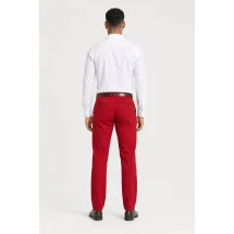 Pantalon chino rouge rubis — vue de dos porté