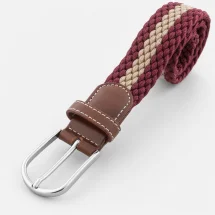 Ceinture Tressée bordeaux beige — vue alternative finition