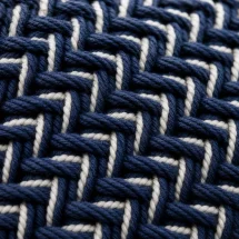 Ceinture Tressée bicolore Bleu Blanc — détail matière macro