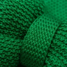 Noeud Papillon Tricot vert intense — détail matière macro