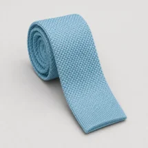 Cravate Tricot bleu céladon — packshot — Costume Privé Paris