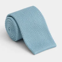 Cravate Tricot bleu céladon — vue alternative finition