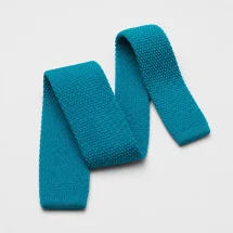 Cravate Tricot bleu Turquoise — packshot — Costume Privé Paris
