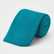 Cravate Tricot bleu Turquoise — vue alternative finition