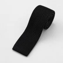 Cravate Tricot noir — packshot — Costume Privé Paris