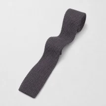Cravate Tricot Gris Foncé — packshot — Costume Privé Paris