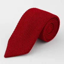 Cravate Tricot Rouge Foncé — vue alternative finition