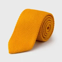 Cravate Tricot jaune doré — vue alternative finition