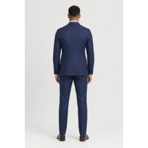 Costume Bleu sharkskin — vue de dos porté