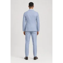 Blazer bleu ciel caviar — vue de dos porté