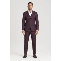 Costume Bordeaux cérémonie — porté face — sur mesure — Costume Privé Paris