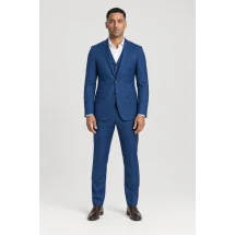 Costume Bleu indigo 3 pièces — porté face — sur mesure — Costume Privé Paris
