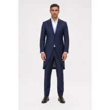 Jaquette Cérémonie Bleu — porté face — sur mesure — Costume Privé Paris