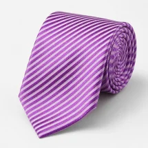 Cravate violet fines rayures — vue alternative finition