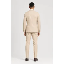 Costume beige coton — vue de dos porté