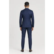 Costume Bleu 3 pièces — vue de dos porté
