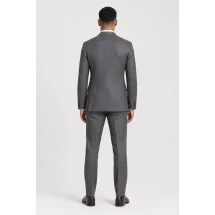 Costume Gris rayures marron — vue de dos porté