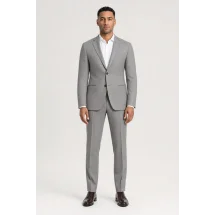 Costume Gris Pied de Poule Clair — porté face — sur mesure — Costume Privé Paris