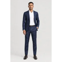 Blazer Bleu Camouflage — porté décontracté veste ouverte
