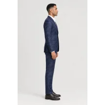 Blazer Bleu Camouflage — vue profil porté