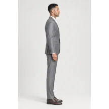Costume Gris argent 3 pièces — vue profil porté