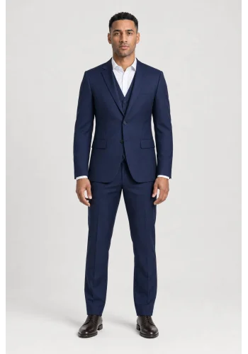 Costume Bleu intense 3 pièces — porté face — sur mesure — Costume Privé Paris
