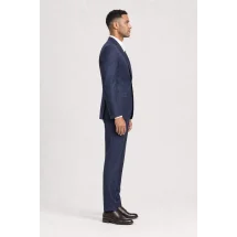 Costume Bleu natté — vue profil porté