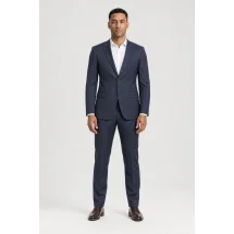Costume Bleu fines rayures — porté face — sur mesure — Costume Privé Paris