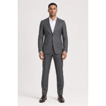 Costume Gris faux-uni — porté face — sur mesure — Costume Privé Paris