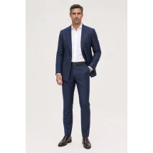 Smoking Bleu croisé — porté décontracté veste ouverte