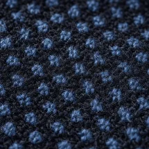 Blazer Bleu caviar — détail macro tissu
