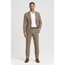 Blazer Marron Chevrons — porté décontracté veste ouverte