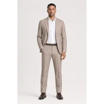 Blazer Beige Flanelle — porté décontracté veste ouverte