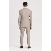 Blazer Beige Flanelle — vue de dos porté