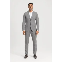 Costume Gris clair Flanelle Rayures — porté face — sur mesure — Costume Privé Paris