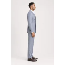 Costume Bleu Prince de Galles clair — vue profil porté