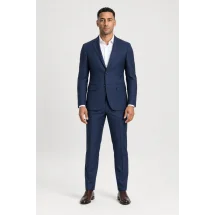 Costume Bleu faux-uni — porté face — sur mesure — Costume Privé Paris