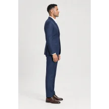 Costume Bleu faux-uni — vue profil porté