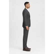 Costume Gris Anthracite fil à fil — vue profil porté