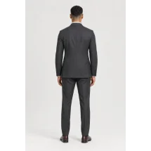 Costume Gris Anthracite croisé — vue de dos porté