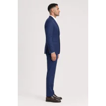 Costume Bleu intense faux-uni — vue profil porté