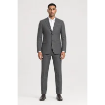 Costume Gris Prince de Galles foncé — porté face — sur mesure — Costume Privé Paris