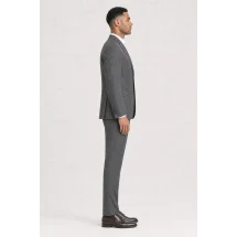 Costume Gris Prince de Galles foncé — vue profil porté