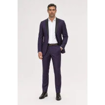 Smoking Violet Purple — porté décontracté veste ouverte
