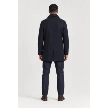 Manteau Caban Bleu navy Cachemire — vue de dos porté